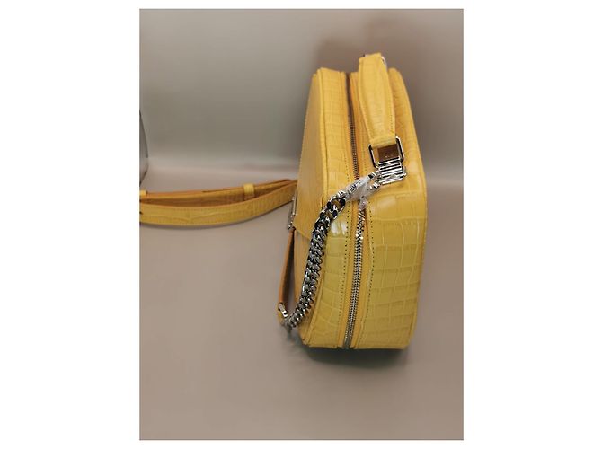 Borsa Barbara The Kooples in pelle gialla effetto coccodrillo Giallo Silver hardware - vista 12