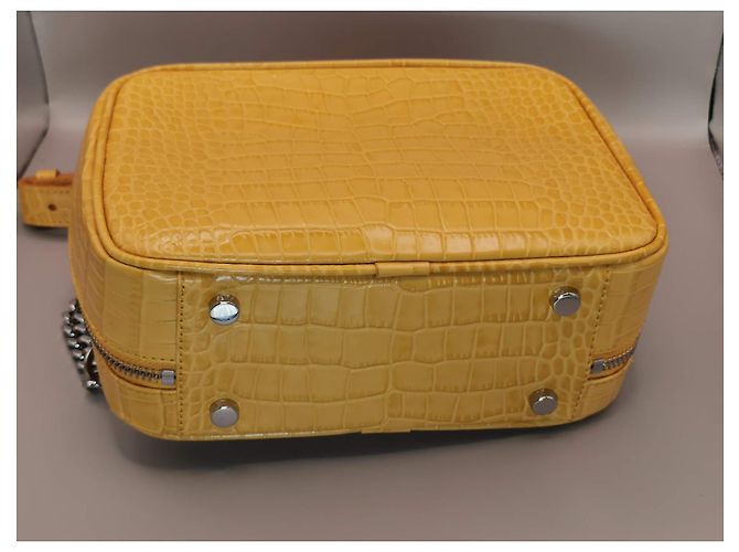 Borsa Barbara The Kooples in pelle gialla effetto coccodrillo Giallo Silver hardware - vista 13