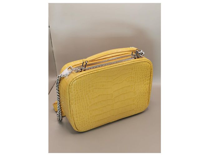 Borsa Barbara The Kooples in pelle gialla effetto coccodrillo Giallo Silver hardware - vista 14