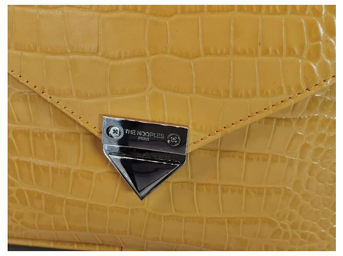 Borsa Barbara The Kooples in pelle gialla effetto coccodrillo Giallo Silver hardware - vista 17