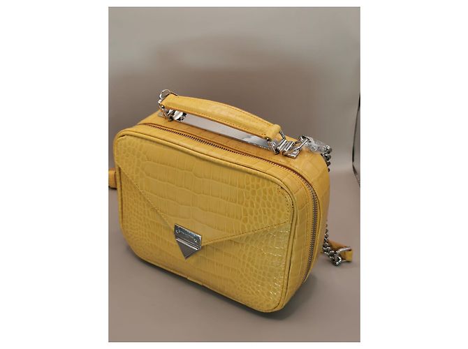 Borsa Barbara The Kooples in pelle gialla effetto coccodrillo Giallo Silver hardware - vista 18