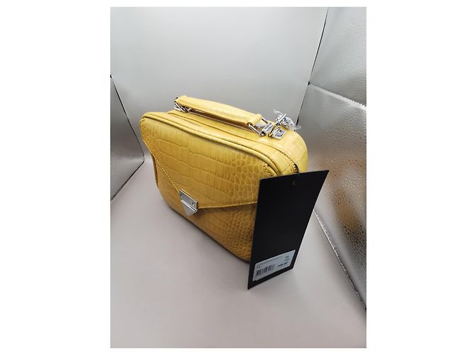 Borsa Barbara The Kooples in pelle gialla effetto coccodrillo Giallo Silver hardware - vista 4