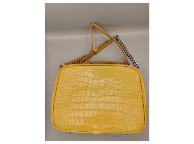 Borsa Barbara The Kooples in pelle gialla effetto coccodrillo Giallo Silver hardware - vista 5