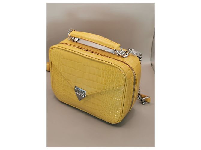 Borsa Barbara The Kooples in pelle gialla effetto coccodrillo Giallo Silver hardware - vista 6