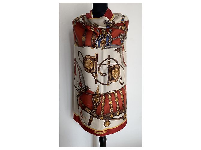 Sciarpa di seta Hermès Court Harness Multicolore - vista 10