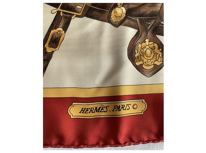 Sciarpa di seta Hermès Court Harness Multicolore - vista 4
