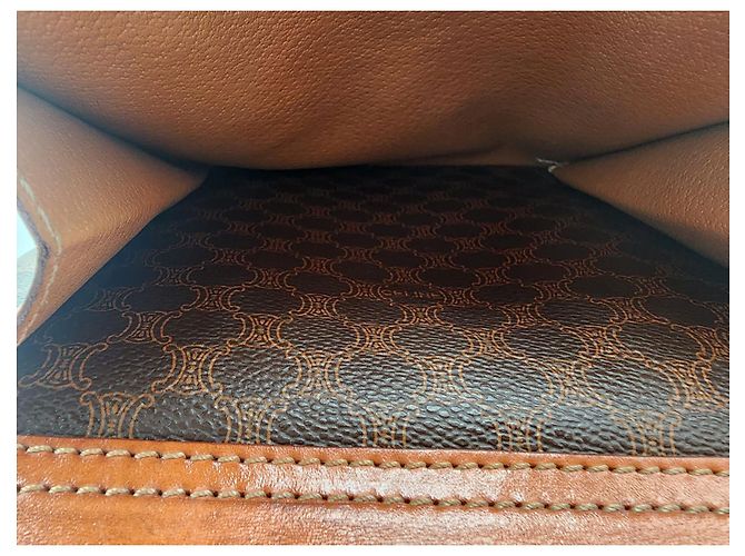 Céline Borsa con coulisse Celine Sac Seau Marrone - vista 13