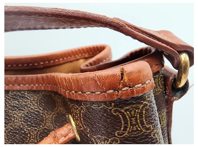 Céline Borsa con coulisse Celine Sac Seau Marrone - vista 5
