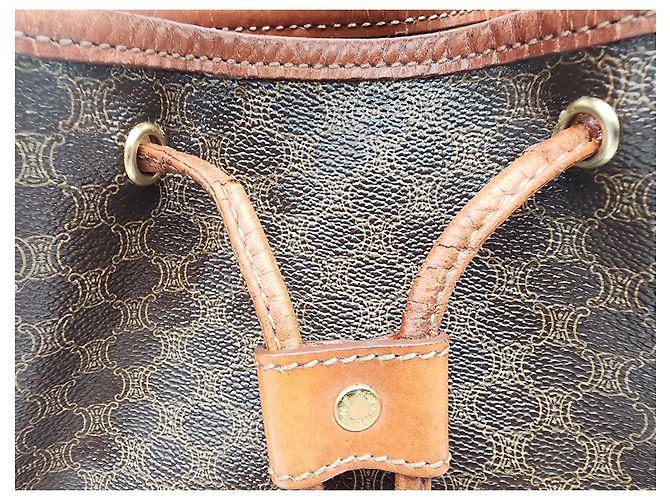 Céline Borsa con coulisse Celine Sac Seau Marrone - vista 6