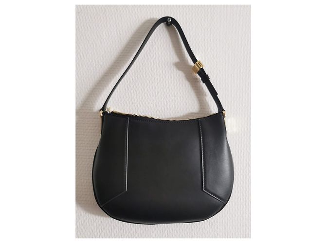Borsa hobo Lancel in pelle nera con finiture oro Nero Gold hardware - vista 2