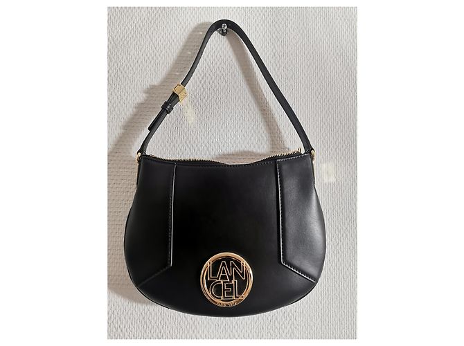 Borsa hobo Lancel in pelle nera con finiture oro Nero Gold hardware - vista 6
