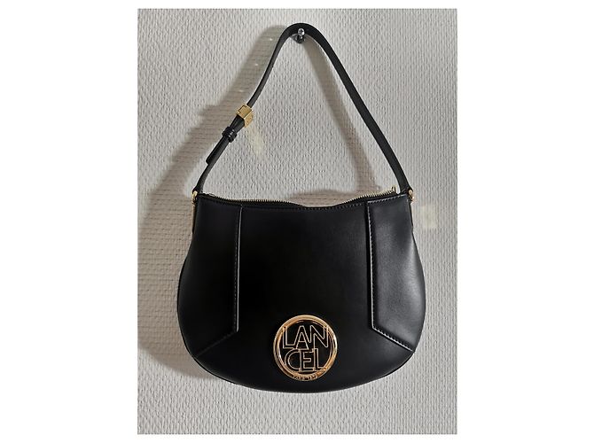 Borsa hobo Lancel in pelle nera con finiture oro Nero Gold hardware - vista 8