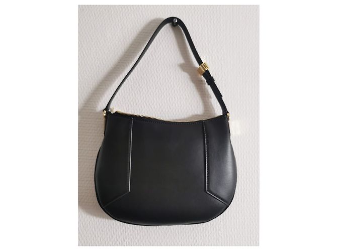 Borsa hobo Lancel in pelle nera con finiture oro Nero Gold hardware - vista 9