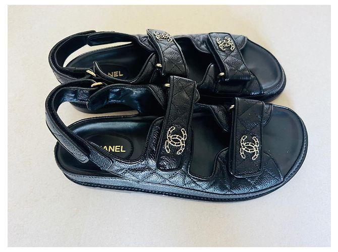 Cambon Chanel Sandalen Schwarz - Ansicht 9