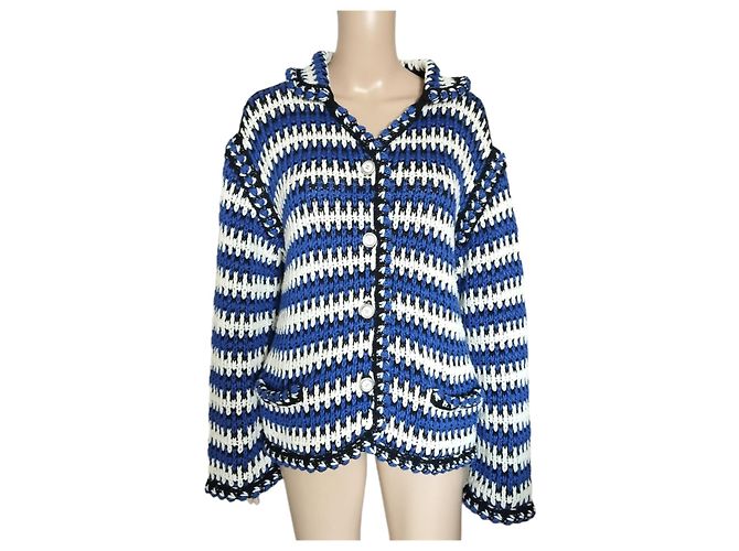 Giacca Chanel bianca, Collezione Cruise blu e nera 2021 Multicolore - vista 3