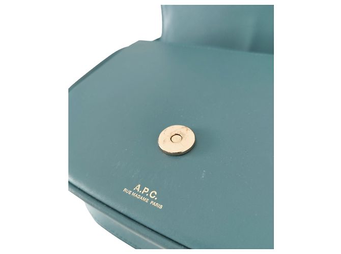 Borsa a mano Apc Betty in pelle blu - vista 9