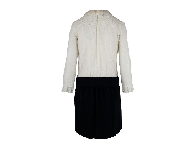 Moschino-Spitzen-Kontrast-Midikleid Weiß - Ansicht 2