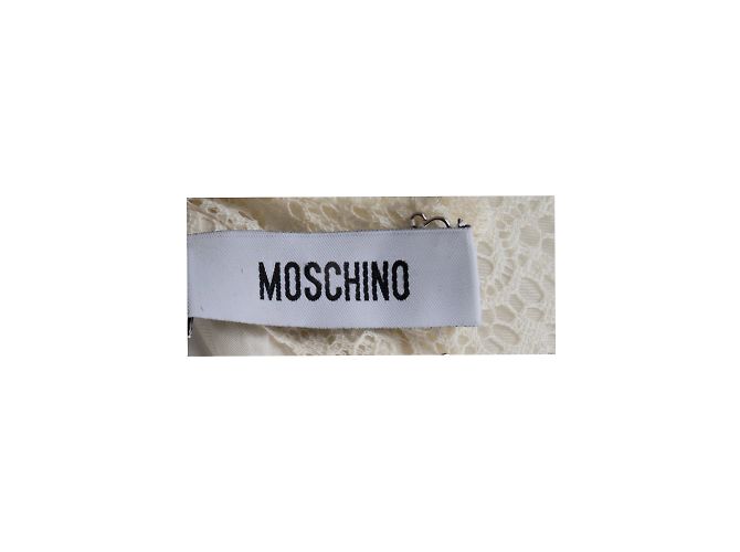 Moschino-Spitzen-Kontrast-Midikleid Weiß - Ansicht 5