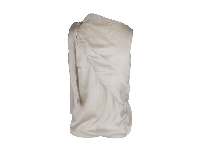 Moschino Cheap and Chic Top transparente con nudo anudado Beige - vista 2
