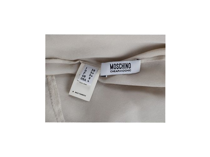 Moschino Cheap and Chic Top transparente con nudo anudado Beige - vista 3