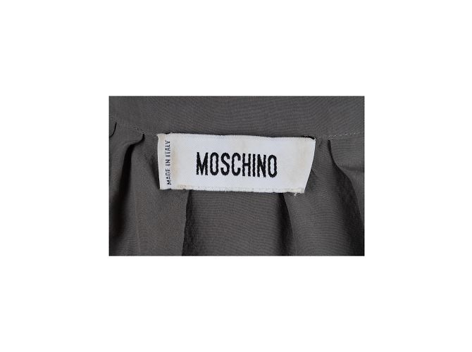Top Moschino de seda gris con mangas plisadas - vista 5