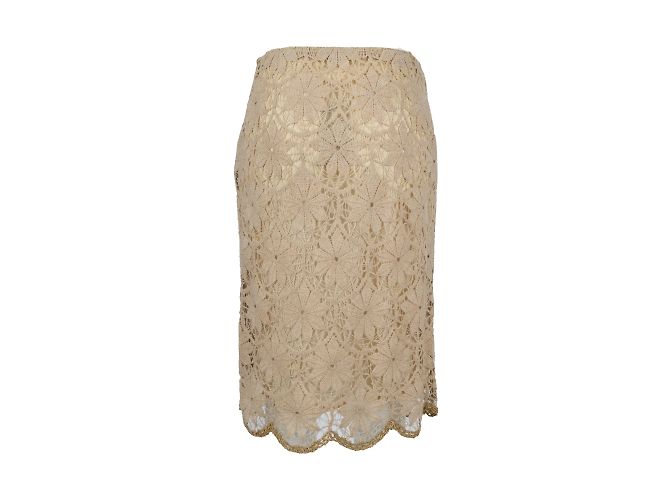 Falda de encaje bordado Moschino Beige - vista 2