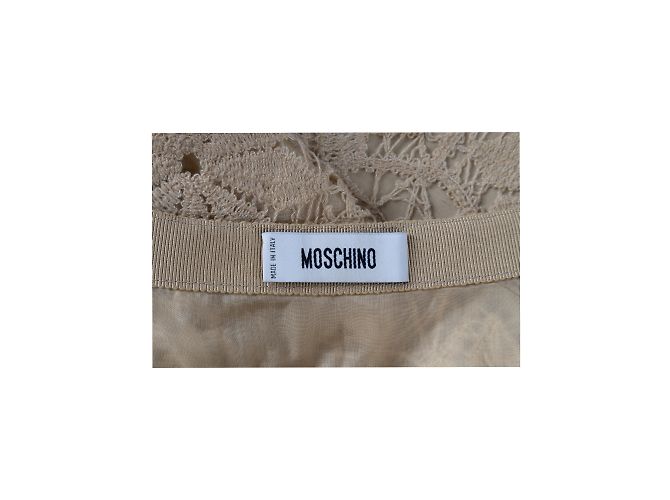 Falda de encaje bordado Moschino Beige - vista 4