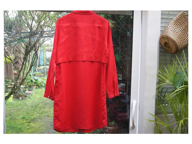 Vestido de lino rojo Zapa Roja - vista 2