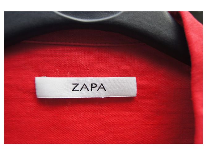 Vestido de lino rojo Zapa Roja - vista 3