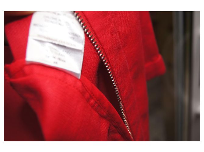 Vestido de lino rojo Zapa Roja - vista 4