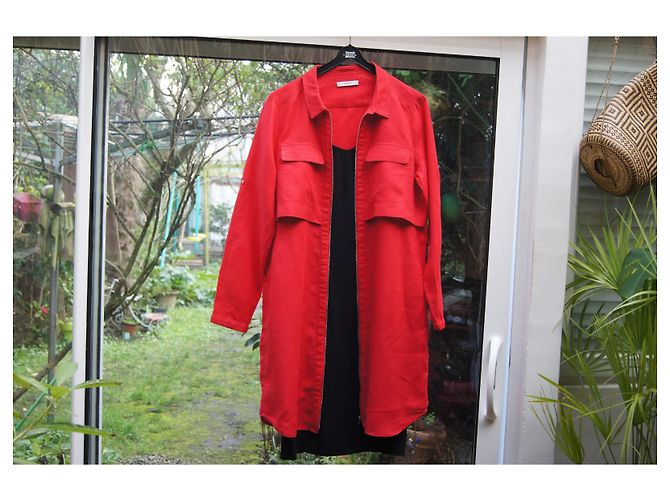 Vestido de lino rojo Zapa Roja - vista 5