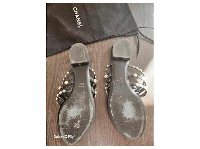 Cambon Chanel Sandali infradito Nero - vista 4