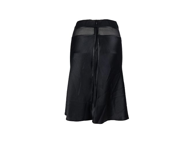 Blumarine Falda Satén Azul Marino Negro - vista 2