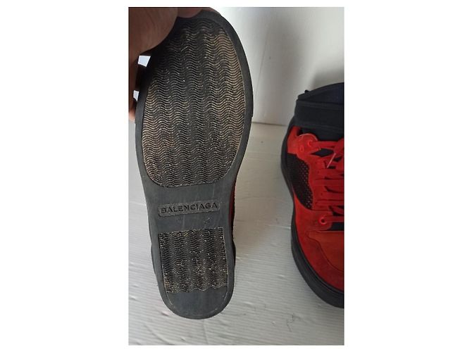 Balenciaga SNEAKERS HI rosse Nero Rosso - vista 3