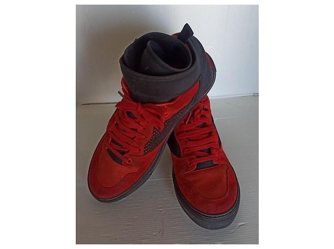 Balenciaga SNEAKERS HI rosse Nero Rosso - vista 7