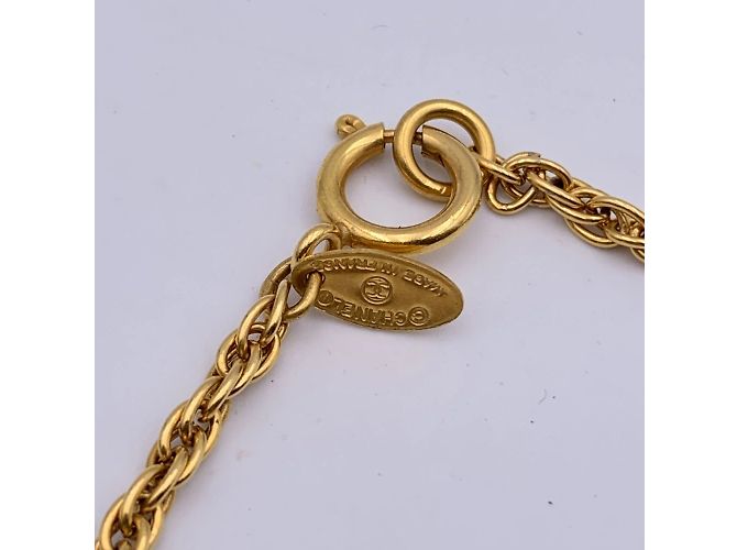 Cambon Chanel Vintage goldene Metallkette mit CC-Logo-Medaillon - Ansicht 5