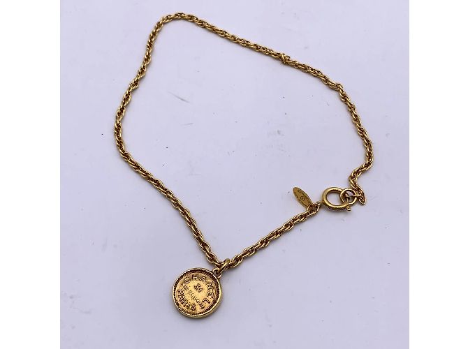 Cambon Chanel Vintage goldene Metallkette mit CC-Logo-Medaillon - Ansicht 6