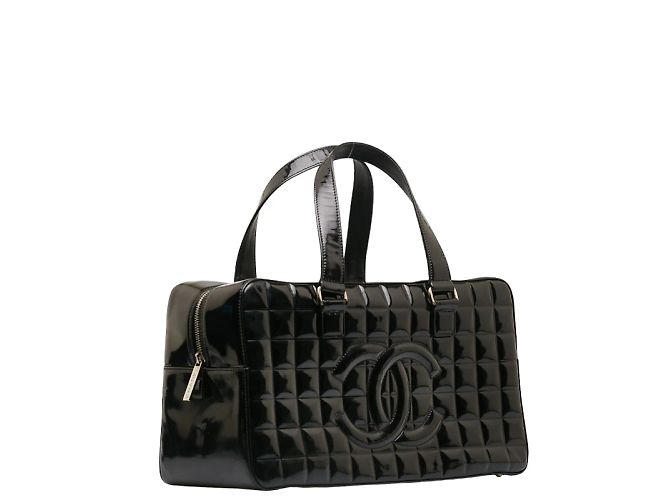 Chanel Sac Boston carré matelassé verni - vue 2