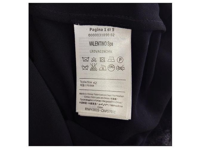 Red Valentino Schwarzes langes Spitzenkleid - Ansicht 9