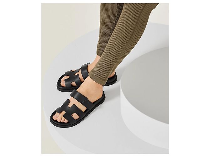 Hermès Chypre Sandalen Schwarz - Ansicht 2
