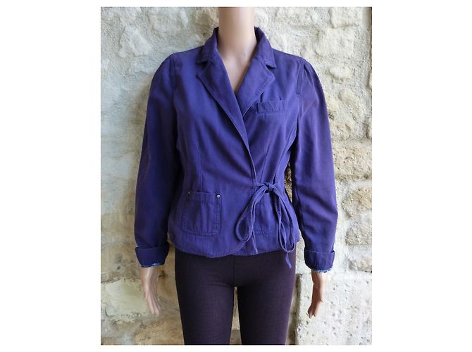 Chaqueta corta Sonia Rykiel de algodón azul real - vista 2