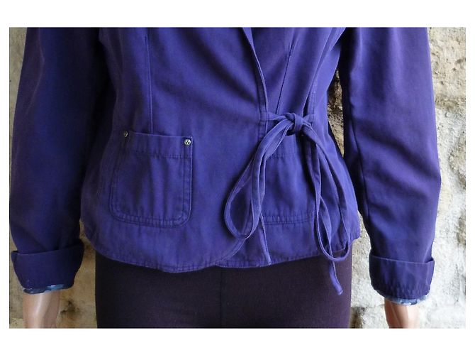 Chaqueta corta Sonia Rykiel de algodón azul real - vista 3
