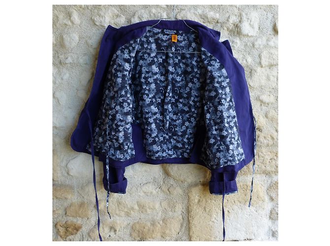 Chaqueta corta Sonia Rykiel de algodón azul real - vista 4
