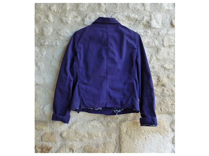 Chaqueta corta Sonia Rykiel de algodón azul real - vista 5