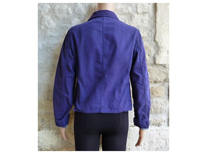 Chaqueta corta Sonia Rykiel de algodón azul real - vista 6