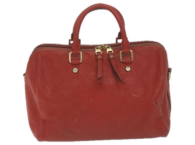 Louis Vuitton Monogram Empreinte Speedy Bandouliere 30 bag 2modo Red Auth ep3113 Rosso - vista 13