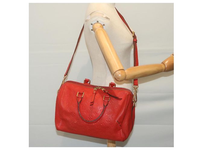 Louis Vuitton Monogram Empreinte Speedy Bandouliere 30 bag 2modo Red Auth ep3113 Rosso - vista 22