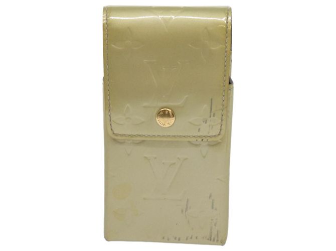 LOUIS VUITTON Monogram Vernis Green Cigarette Case Gris M91050 LV Auth ti1516 Grey - view 13
