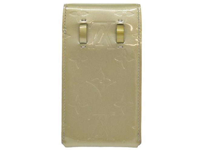 LOUIS VUITTON Monogram Vernis Green Cigarette Case Gris M91050 LV Auth ti1516 Grey - view 3