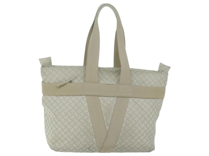 Autre Marque BOTTEGAVENETA INTRECCIATO Scorpito Einkaufstasche Leder Weiß Auth ep3175 - Ansicht 13